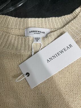 Annie Cream Ribbed Crewneck Sweater